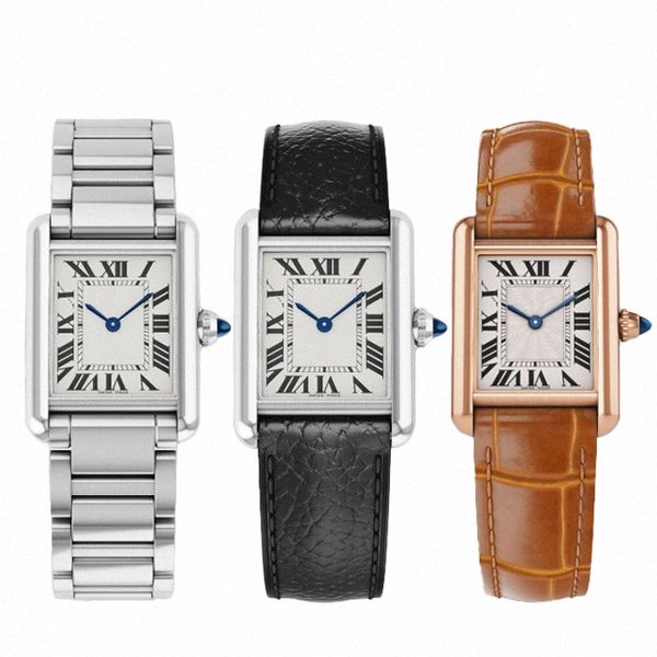 Relojes de lujo con tanque, reloj con movimiento de cuarzo para hombre y mujer, automático, dorado, para mecánica