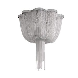 Glands de luxe chaîne en aluminium plafonnier chaînes en acier inoxydable lustres en cristal lampes Led pour salon chambre