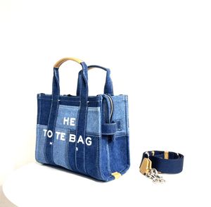 Luxe Le sac fourre-tout bleu en denim toile 27-33cm shopping sac à main sac à main