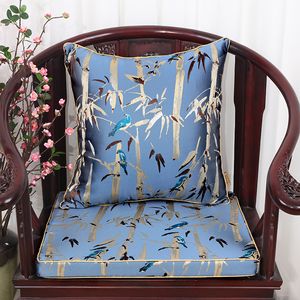 Luxe épais canapé chaise accoudoir coussin de siège coussin lombaire coussin de dossier haut de gamme floral chinois soie chaise coussins décor à la maison209C