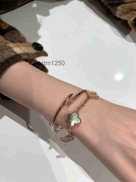 Bracelet à ongles fins de luxe pour femme, haut de gamme en or Rose, diamant léger haut de gamme 18 carats, avec boîte FTD5