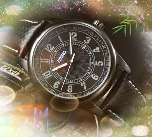 Luxe designhorloges met drie pinnen Klassiek quartz uurwerk Hoogwaardige digitale wijzerplaat Automatische datuminstelling Auger Time-horloges Leren band
