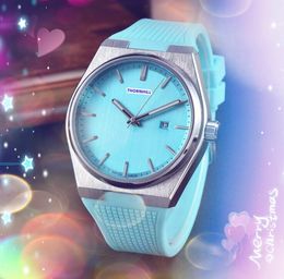 Luxury Three Stiches Simple Dial Quarz Chronograph Watches Men Automatic Date Colorful Rubber Belt Président Good Bracelet Business Leisure Watch Gifts