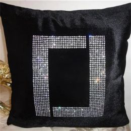 Luxo lance travesseiro com diamante designer moda cashmere almofada algodão seda carta f impresso almofadas capa beijo sofá encosto travesseiro