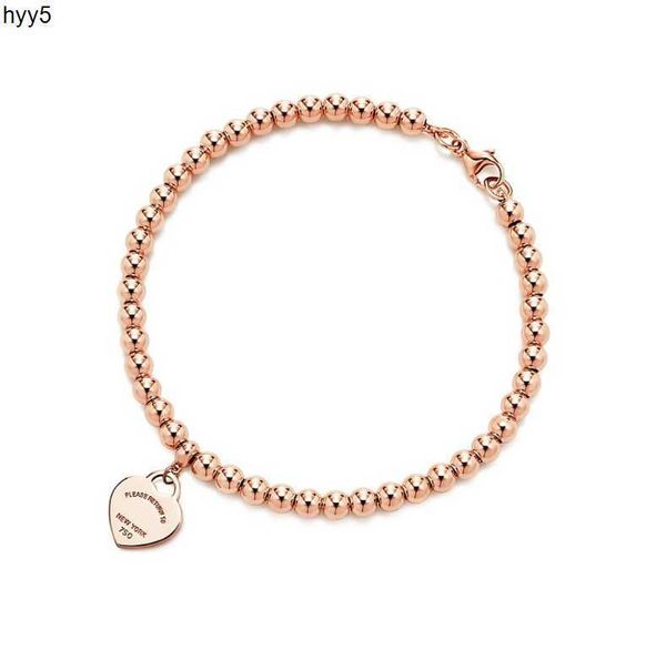 Cadenas de eslabones de oro rosa Tiffan de lujo Chica de alto valor Diseño de encanto de amor Pulsera Estilo de calidad Nunca se desvanece Joyería de moda clásica Embalaje de regalo