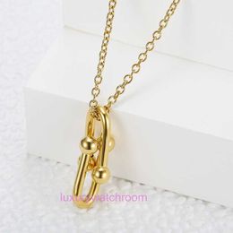 Luxe tiifeniy ontwerper hanger kettingen Koreaanse mode persoonlijkheid creatieve sieraden temperament eenvoudige pin ketting dames veelzijdige titanium staal accesso