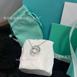 Luxe tiifeniy ontwerper hanger kettingen cnc hoge versie nieuwe dubbele ring ketting sleutelbeen ketting eenvoudige mode holle voor vrouwen