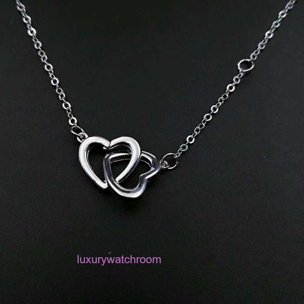 Luxury Tiifeniy Designer Pendant Colliers 925 Collier en argent Double Heart Love Song et Bijoux One Piece AU 750 Chaîne