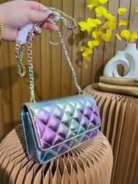 Luxury Timeless Classic Sacs Classic Sacs Designer Femmes Crossbody Body Sac Iridescent Portefeuille monte sur Chain Lady Posses Clay