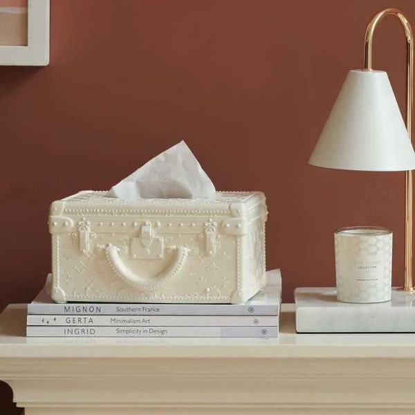 Boîtes de tissu de luxe Napkins Creative Nordic Style Ins Drawing Multi-Fonction Storage Tissue Boîte