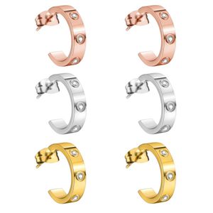 Luxury Titanium Steel 18K Rose Gold Designer Bringing Stud for Women Exquis Fashion Fashion Women's Boucles d'oreilles bijoux Cadeaux