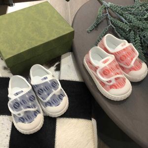 Luxe peuter schoenen gradiënt logo print gesp birt riem baby schoenen maat 20-25 doos verpakking hoogwaardige kinderschoenen 24april