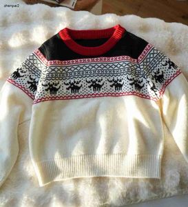 Luxe peutertrui Elanden jacquard jongens hoodie Maat 100-160 kindermerkkleding Meerlaags patroonontwerp babytrui Nov25