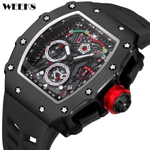 Luxury topmerk militaire horloge mannen hiphop chronograaf sportheren horloges mannelijke tonneau klok reloj hombre relogio masculino 220423