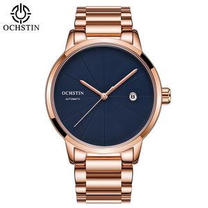 Luxe Topmerk Ochstin Mens Mechanische Horloge Rose Gold Full Steel Armband Horloges Mannen Jurken Automatische Datum Sport Horloge J190706