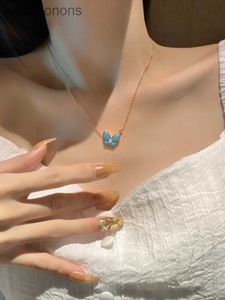 Luxe topklasse Vancelfe merkontwerper ketting turquoise vlinder ketting licht luxe hoogwaardige voortreffelijke kraagketen hoogwaardige juwelierscadeau