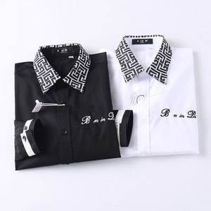 Luxe top herenhemd zakelijke mode casual shirt ontwerper merken heren solide kleur lente slank fit shirts merkkleding m-3xl