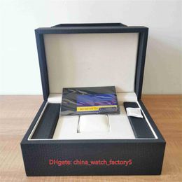Cajas de relojes de lujo de alta calidad VC en el extranjero Reloj de alta calidad Caja original Papeles Bolso de cuero de madera azul para FiftySix Patrimony265R