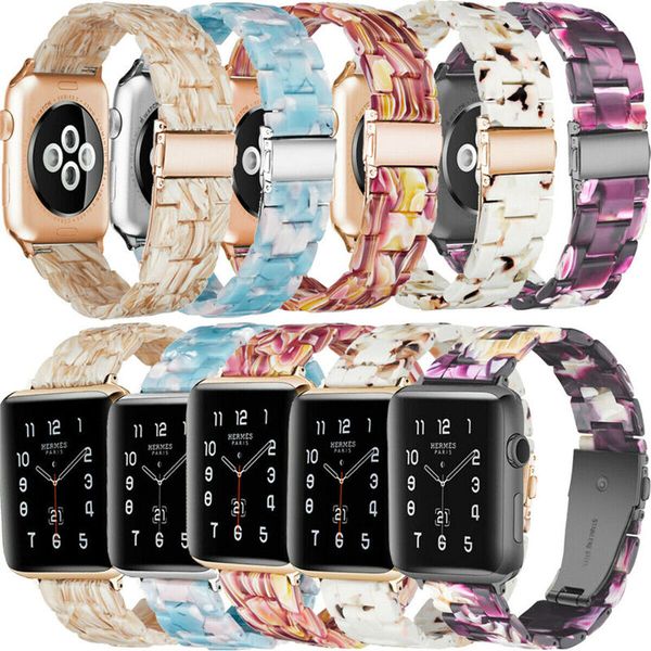 Bracelet de bracelet de bande de sport de sport de luxe à la tortue pour la série Apple Série 2 3 4 5 6 7 7 SE Boucle à boucle en acier inoxydable IWatch 42mm / 44mm / 45mm