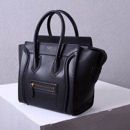 Luxe draagtas Klassieke handtas Echt leer Glimlachgezicht Trapeze Crossbodytas Twee maten voor uw optie 001