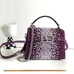 Sac fourre-tout de luxe Sac de soirée Sac à main sac de mariage diamant sac de mariage en cuir sac croix de carte de carte de carte d'épaule violet Sac dégradient pour femmes Sac cadeau en cristal