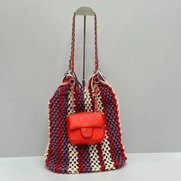 Bolsa de lujo Diseñador de la cadena tejida Bolsa de la playa Bolsa de hombro con mini billetera Mujeres coloridas Bag Twin Single Plate Wire Mesh Bag Red Bag Bag Bag Bags Backarm
