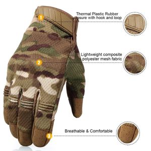 Écran tactique de luxe tactique gants de doigt complet militaire de paintball militaire fusillade airesft de combat protections de combat dur