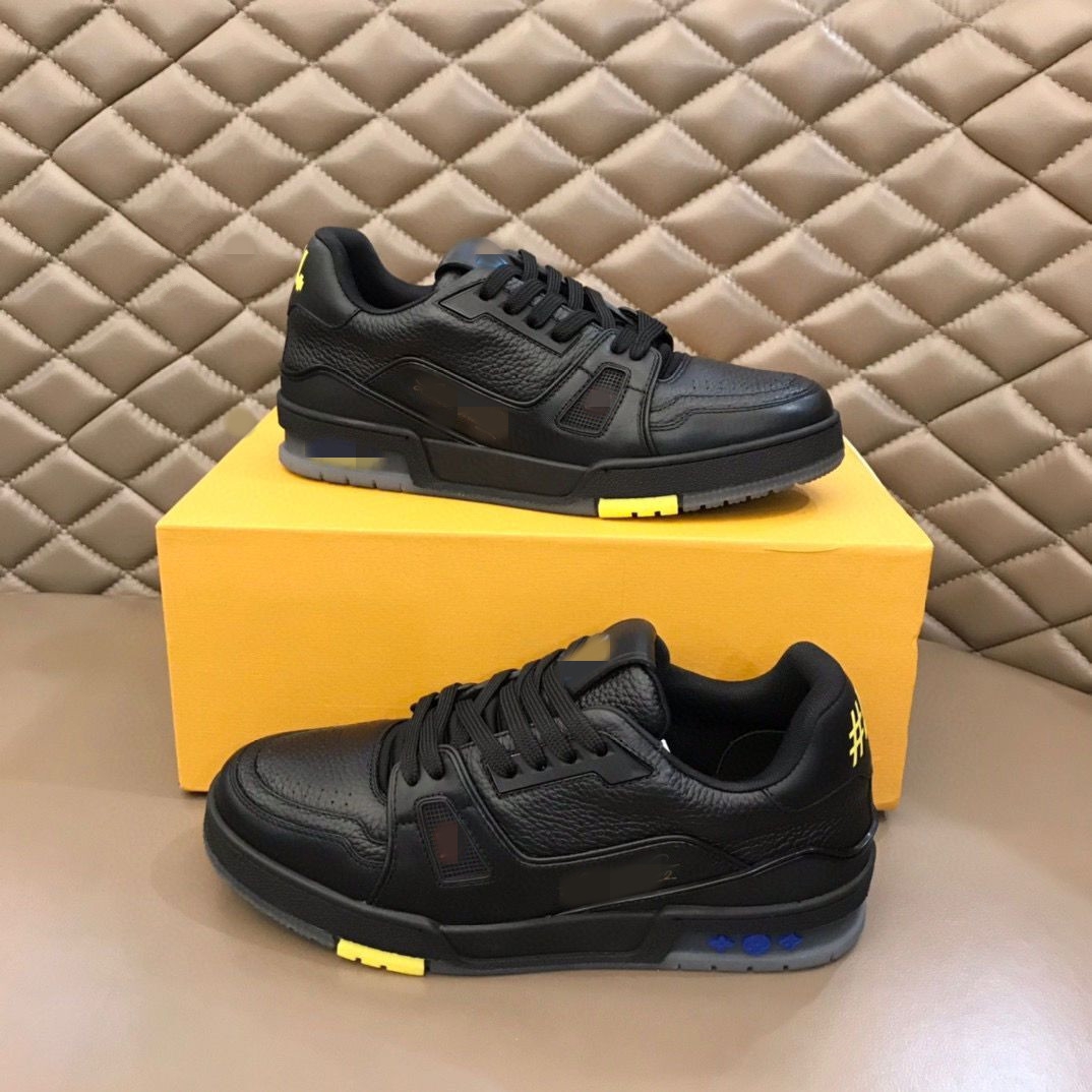 Luxury Trainer Sneakers Fashion Brand Men Designer skor äkta läder sneaker storlek 38-45 RXJJJ0000002