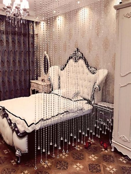 Luxury Translucidus Crystal rideau flash Ligne de perles solides brillantes Salle du rideau de la porte de la porte de la porte pour décoration de la maison Corti2728574