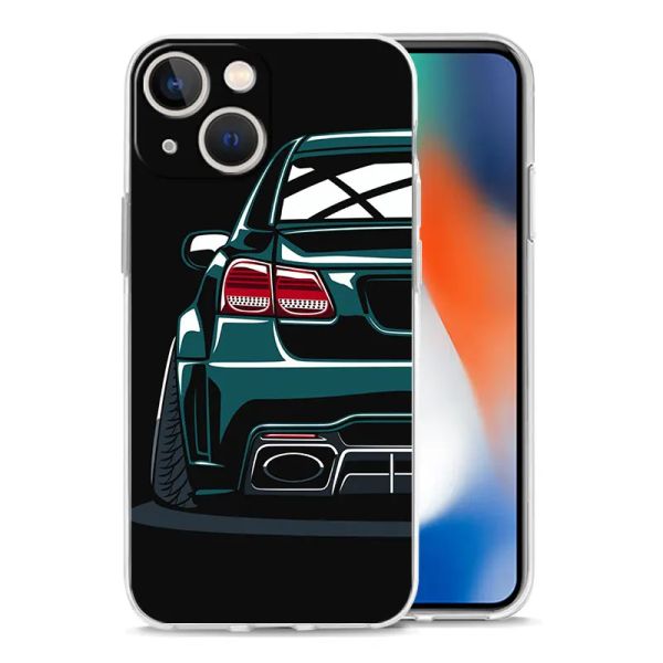 Case de teléfono transparente de lujo para iPhone 15 14 13 12 11 Pro Max XS X XR 7 8 más Clear Shock -Probar Cover Japan JDM Sports Car