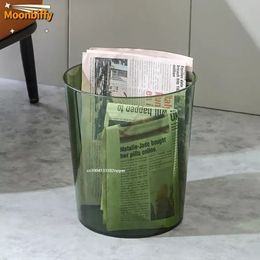 Poubelle transparente de luxe sans couvercle poubelle bureau à domicile poubelle poubelle nordique corbeille à déchets cuisine poubelle 240108