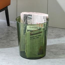 Poubelle transparente de luxe sans couvercle, poubelle de bureau à domicile, conteneur nordique, corbeille à déchets de cuisine 240119