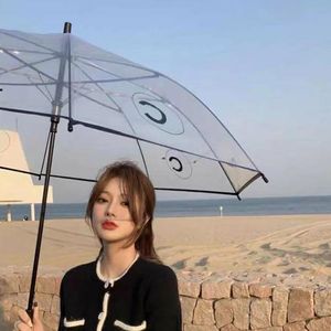 Luxe Transparent Parapluie Designer Pliant Entièrement Automatique Parapluie Hommes Femmes Mode Lettre Étanche En Plein Air Pluie Parapluies