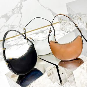 Bolso de media luna vintage de lujo para mujer Diseñador de hombro Bolso de axila Monedero de cuero genuino y bolso para hombre Moda Crossbody Tronco Embrague Las bolsas de asas