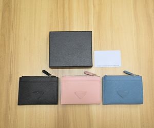Luxe Triangle court portefeuilles porte-cartes Womens mens Designer Porte-monnaie Marque de luxe Femmes Zipper Pocket Leather Ladies Clutch Bags Change Bags