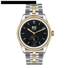 Luxury Tudory Brand Designer Wristwatch Emperor Swiss Watch Two Posté Calendrier Automatique Mécanique MENS MONTRE M57103-0002 AVEC LOCIAUX REAL 1: 1