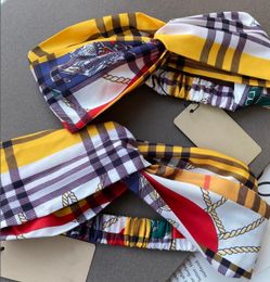 Luxe Tulband Hoofdbanden Plaid haarbanden Bandana voor Vrouwen Hoge Kwaliteit Designer hoofdband Headwraps Bandana Gift Dropship