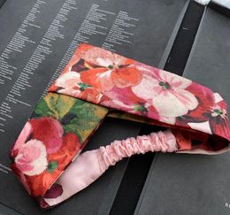 Luxe Tulband Heabanden Zijde Bloemen haarbanden Bandana's voor Vrouwen Hoge Kwaliteit Designer Bloem hoofdband Headwraps Bandana Gift Dropship