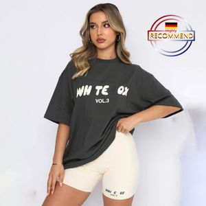 Luxe twee 2 -delige witte Foxx Designer T -shirts Tracksuit Women Whitefox Casual Clothing Street Foxs Short Sleeve kleren T -shirts Recreatie Nekvestellover