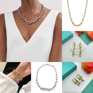 Luxe u-vorm kettingontwerper voor vrouwen diamanten armbanden oorbellen zilver goud choker 7A kwaliteit bruiloft sieraden accessoires
