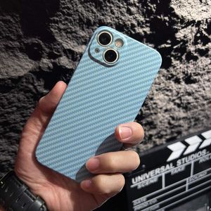 Funda mate de textura de fibra de carbono ultrafina de lujo para iPhone 15 14 13 11 12 Pro XS Max Mini XR 7 8 Plus cubierta dura de PC a prueba de golpes