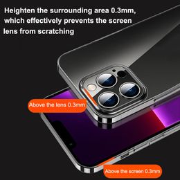 Luxe ultradunne transparante harde pc -case voor iPhone 14 plus 13 12 11 Pro Max Clear Slim Shockproof Crystal Rigide Bumper Cover