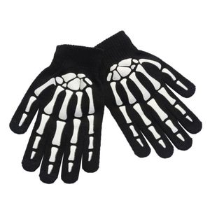 Luxe-unisexe enfants adultes hiver cyclisme gants à doigts complets Halloween horreur crâne griffe squelette anti-dérapant caoutchouc extérieur