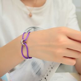 Luxe unisex armband 3 metalen gesp handketting verstelbare minnaar touw armband voor vrouwen sieraden geschenken