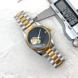 lujo unisex para hombre dama relojes diseñador de diamantes 36 mm mecánico movimiento automático relojes de pulsera Banda de acero inoxidable reloj de oro Regalo de Navidad para hombres mujeres