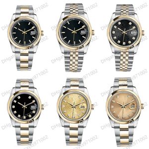 Luxury Unisexe Watch 2813 Mécanique automatique 116203 Black Men's Watch 36 mm Diamond Diamant Sapphire Glass Ladies Watches Stainl308J
