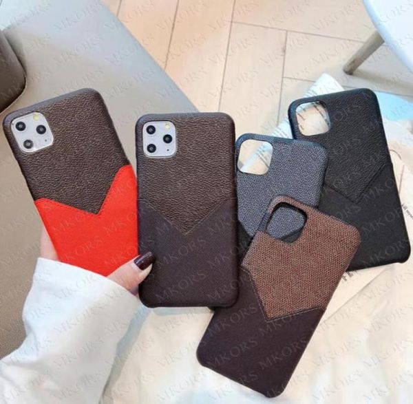 Fundas de teléfono con ranura para tarjeta estilo V de lujo para iPhone 13 13pro 12 12pro 11 Pro X XS MAX XR Funda antigolpes de moda Piel de cuero iPhone1388505654