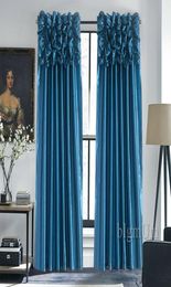 Rideau de cantonnière de luxe pour fenêtre, draperies de traitement de fenêtre personnalisées prêtes à l'emploi pour salon et chambre à coucher, panneau de couleur unie 1644088