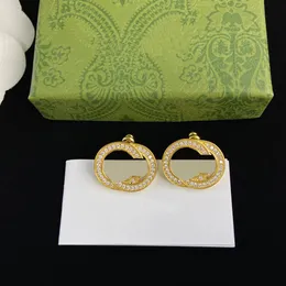 Luxe verschillende vintage stud oorbellen luxe 925 zilveren ontwerper oorbel letters sieraden vrouwen 18k vergulde diamanten valentijngeschenken