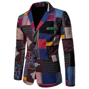 Blazer de algodón con estampado de terciopelo de lujo para hombre, chaquetas de retazos, chaqueta de escenario para hombre, chaqueta elegante para boda, disfraz 278b